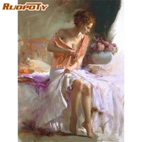 ruopoty modern painting by numbers for handpainted sexy woman coloring on numbers gift paint kit picture drawing home decors