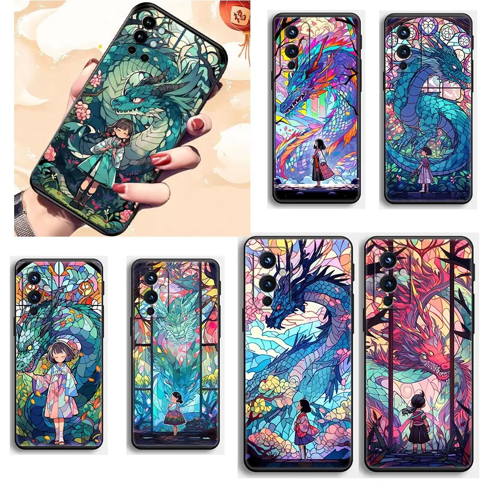 

Чехол с рисунком маленькой девочки дракона для Oneplus 11 10 9 8 8T 7 7T 6 6T 5 ACE 2V NORD N10 CE 2 Lite