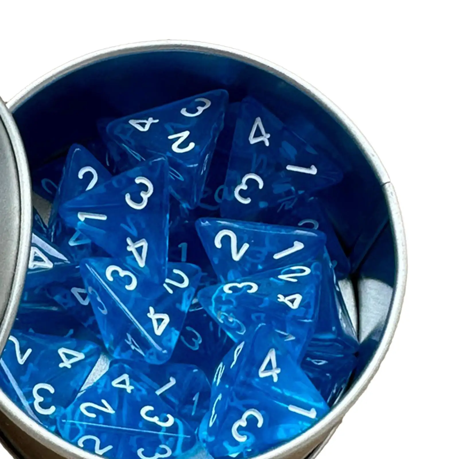 25 Count Pack of 4 Sided Dice Role Playing Game Dices Acrylic Polyhedral Set D4 16mm