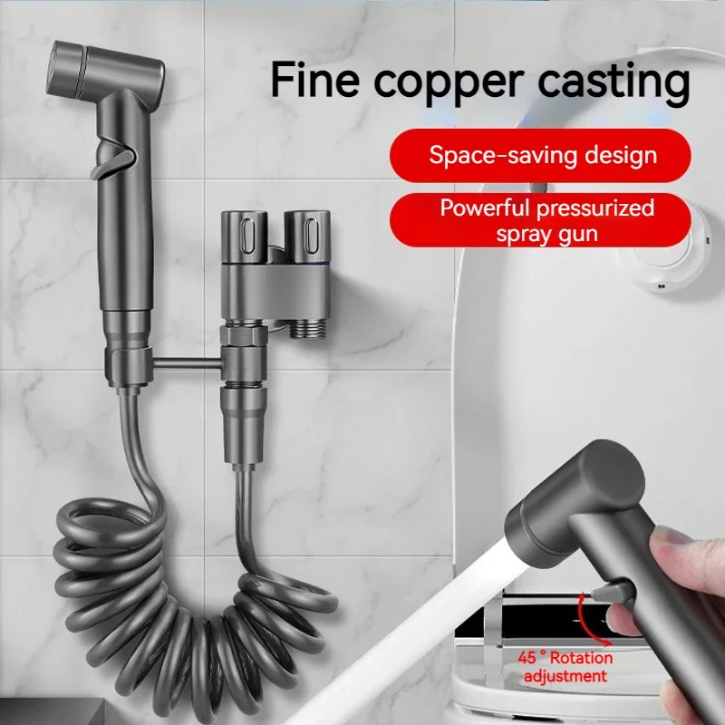 Przenośny ręczny pistolet bidetowy Prysznic wysokociśnieniowy Ręczne akcesoria toaletowe Naścienny kran z pojedynczym otworem...