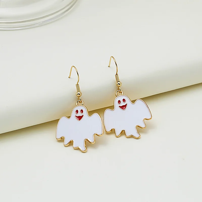 

Halloween New Personality Cartoon Scary Funny Women's Earrings Bat magic Hat Kitten Earrings
