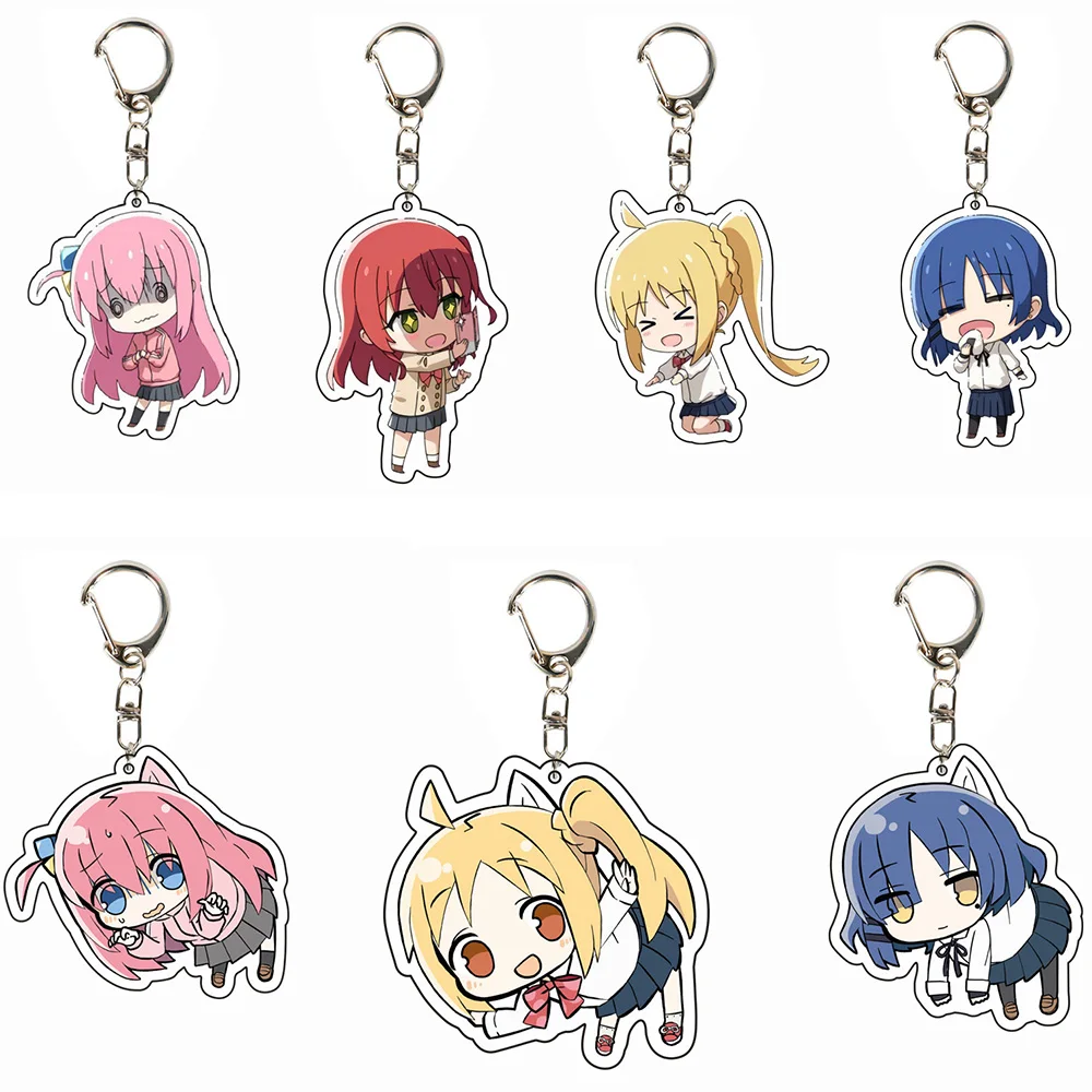 

BOCCHI THE ROCK! Anime KeyChain Kita Ikuyo Yamada Ryo Men Key Chain for Women Kawaii Figure Charms Acrylic Keyring Pendant Gift
