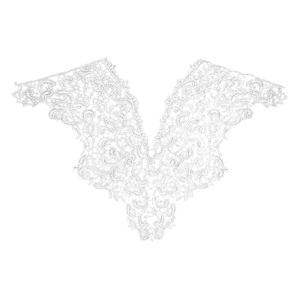 

Высококачественный Вышитый цветочный вырезанный фальшивый Воротник Аппликация кружевной фальшивый воротник однотонный дизайн одежды