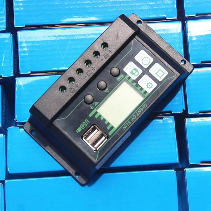 30A 12V 24V контроллер заряда солнечной батареи двойной USB фотоэлектрический
