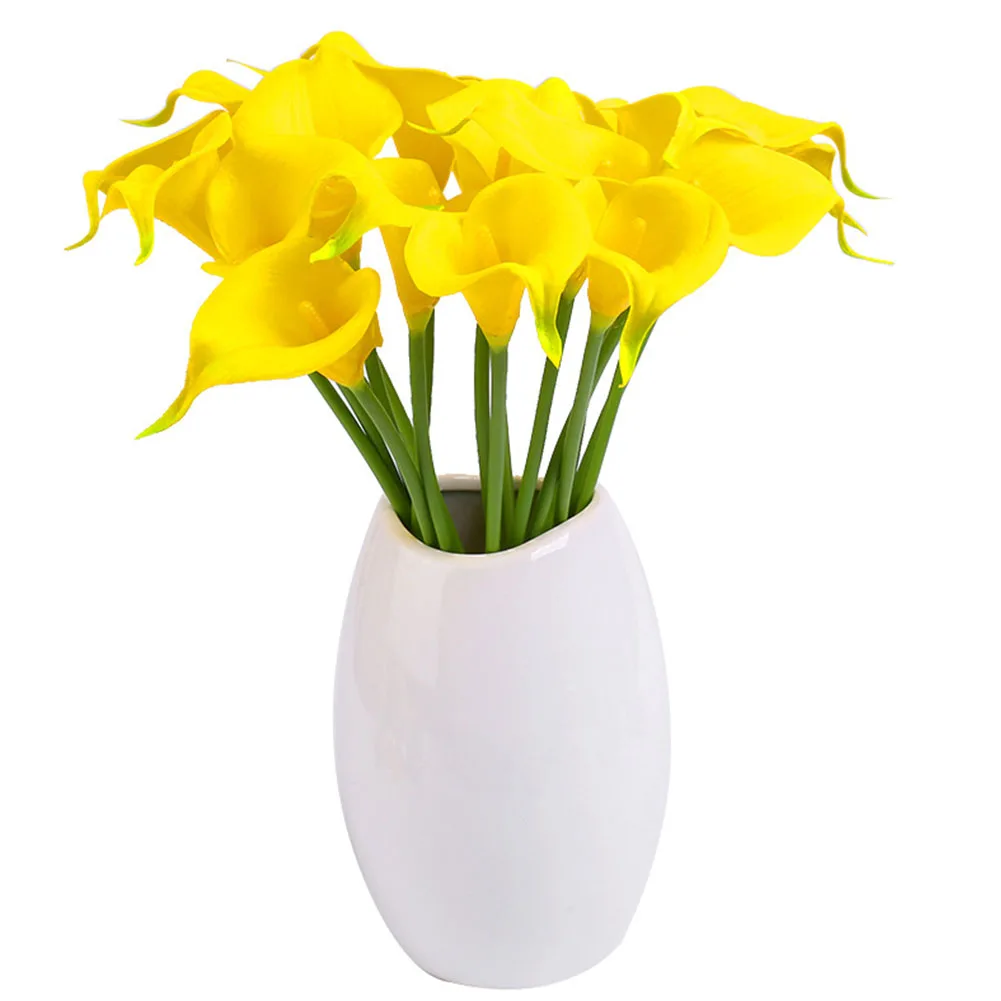

10pcs Portable Plastic Fake Calla Lily Lifelike Wedding Decoration DIY Floral Elegant Lightweight Artificial Flower Bridal Home