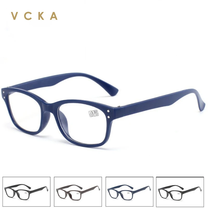 

VCKA New Anti-Blue Ray Glasses Reading Women Square Presbyopia Eyeglasses Men Diopter +1.0+1.5+2.0~+4.0