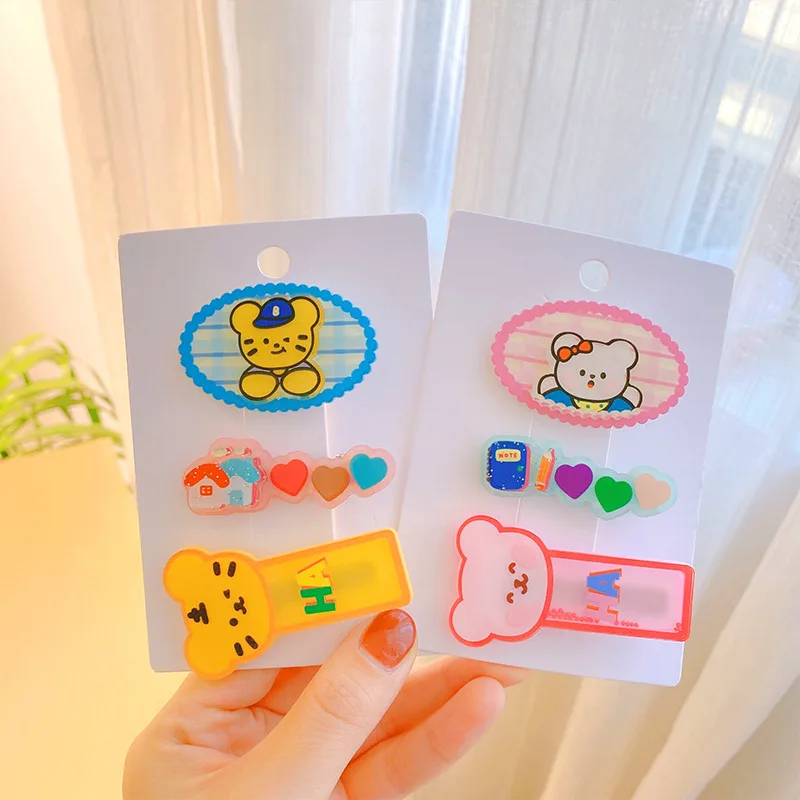 

Acrylic Heart Tiger Bear Dog Girl Hair Pins Clip Hair Barrette Accessories