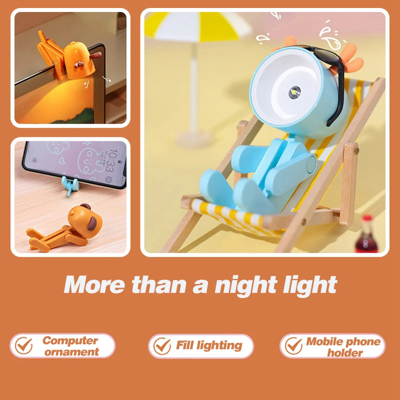 

Mini LED Night Light Pet Light Folding Table Lamp With Button Battery Kids Room Bedside Bedroom Living Room Decor Gift 1PC