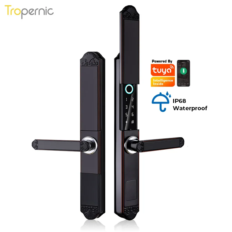 

Newest Waterproof Outdoor Remote Control Wifi Fingerprint Gate Lock Smart Aluminum Door Lock