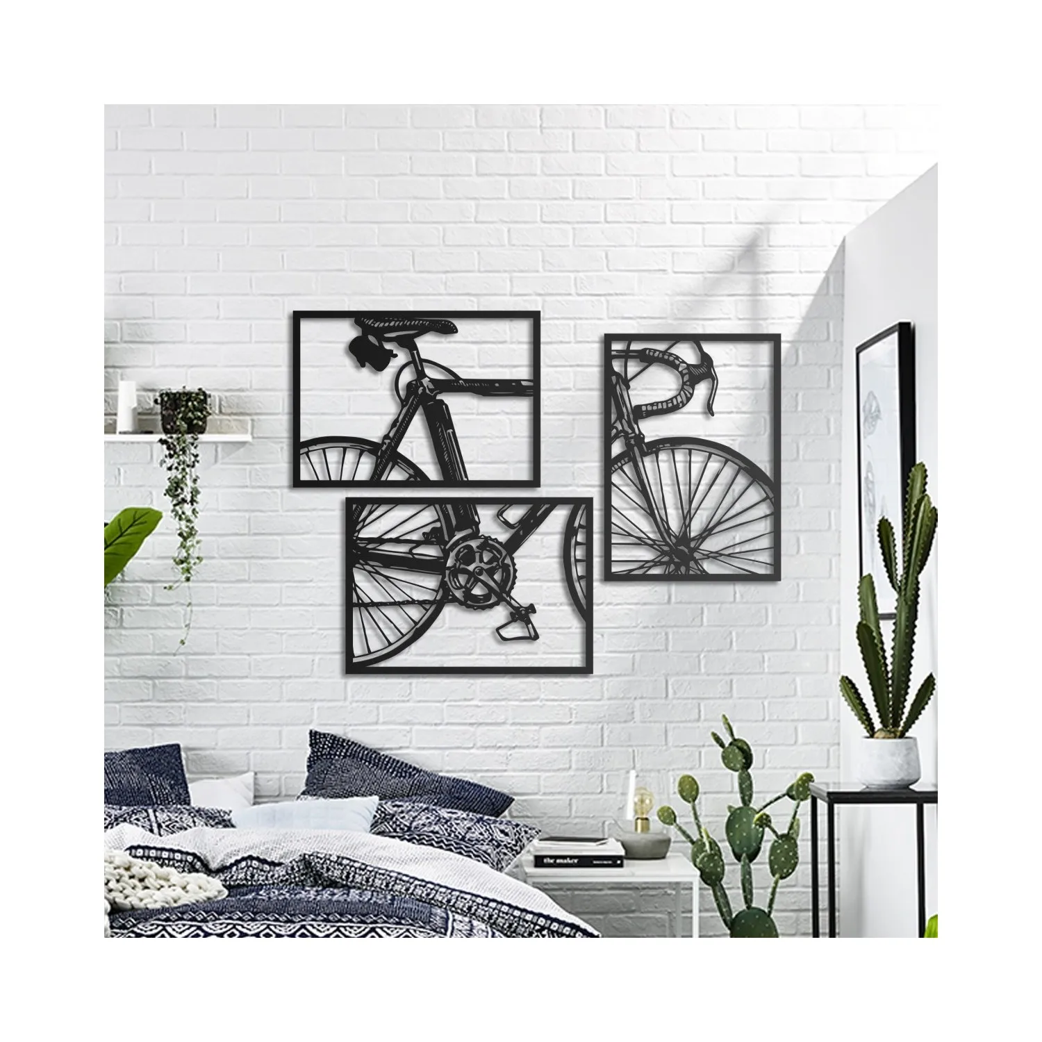 

Набор велосипедных предметов İkonika, художественный элегантный стильный элегантный металлический матовый черный дизайн, Экологически чиста...