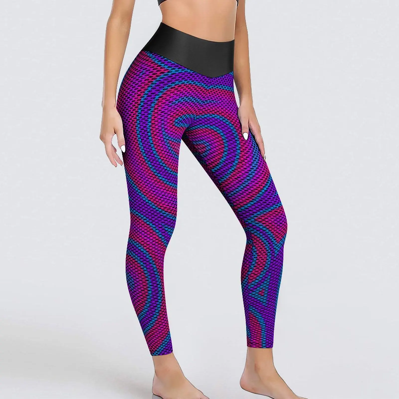 

Psychedelic Trippy Hippy Leggings Retro Swirl Print Fitness Yoga Pants Push Up Stretch Sports Tights Fashion Graphic Leggins