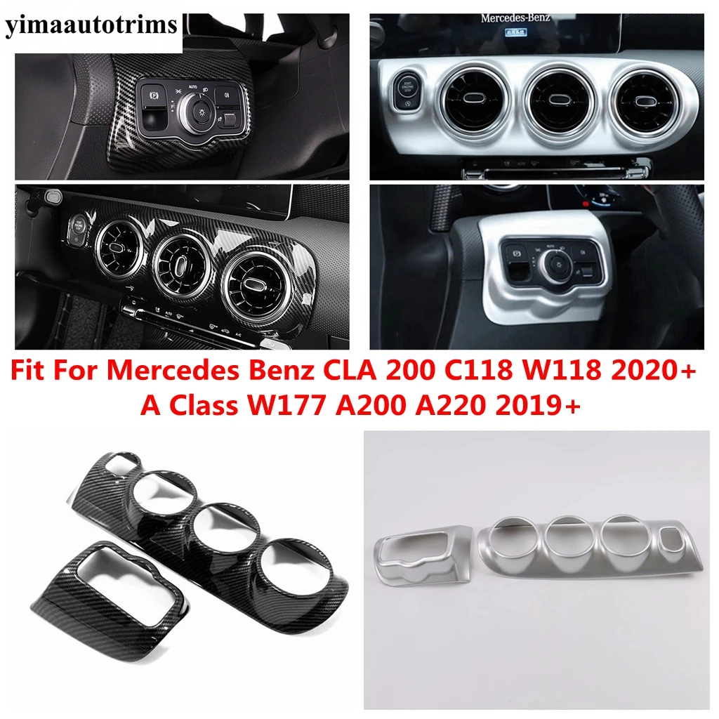 

Dashboard Central AC Air Outlet Vent Head Light Frame Cover Trim For Benz CLA 200 C118 W118 / A Class W177 A200 A220 2019 - 2023