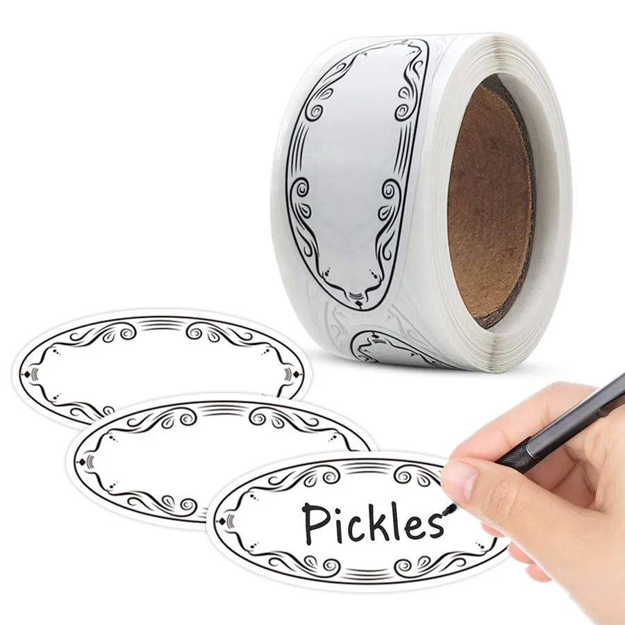 

Белые самоклеящиеся бумажные этикетки с эллипсом