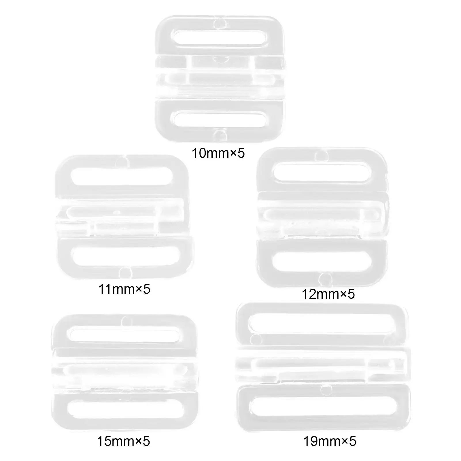 5 шт., застежка для бюстгальтера, с передней пряжкой