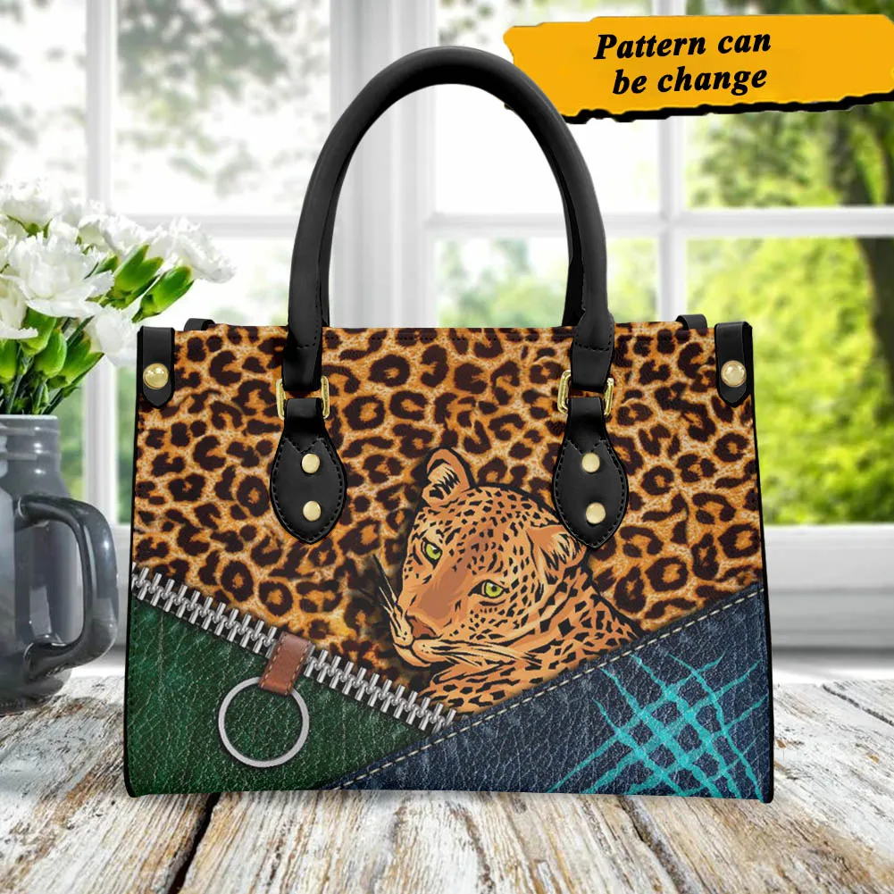 

Coloranimal Print Leopard Pu Leather Handbag Designer High Quality Totes Crossbady Bag For Female Brand Ladies Top Handle Bag