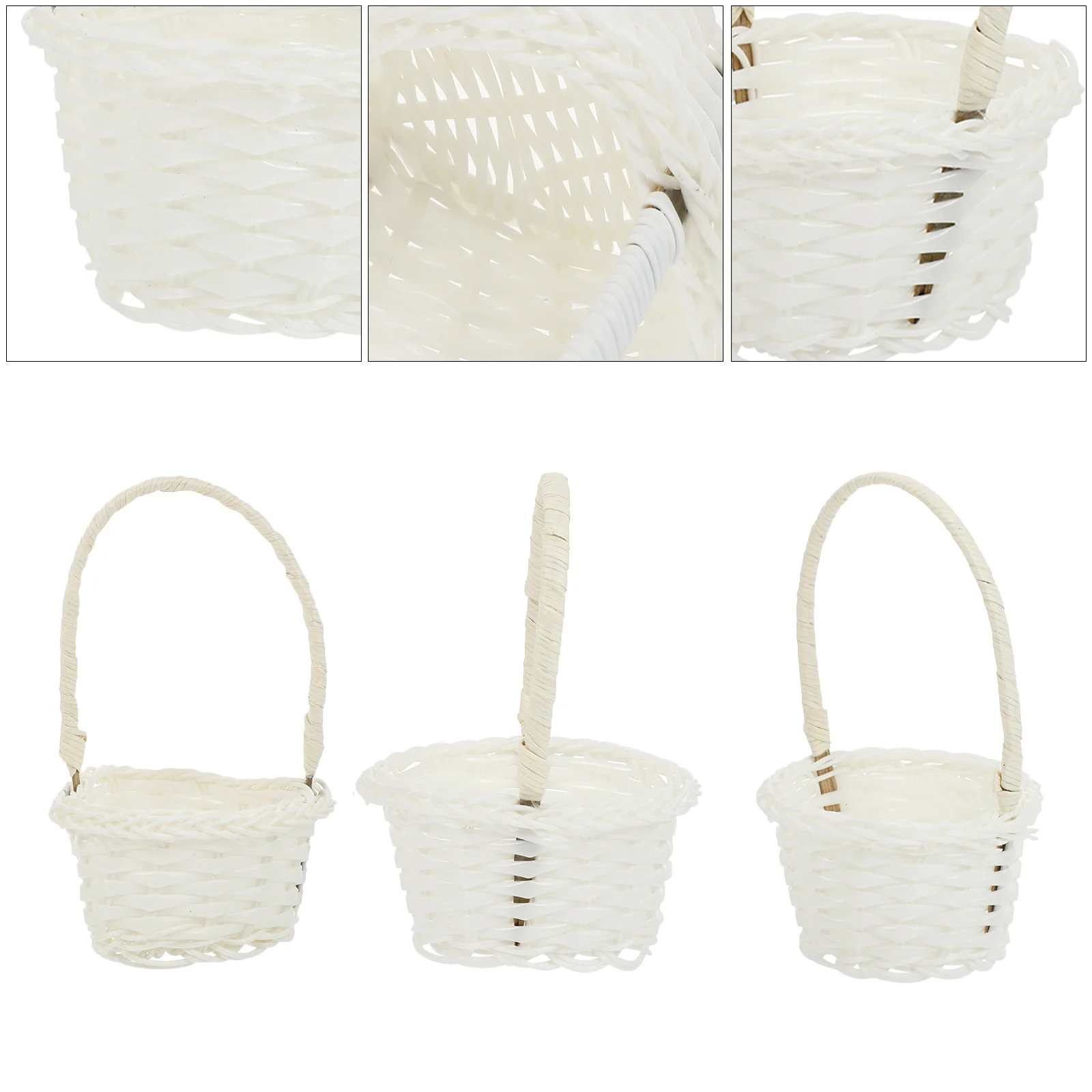 

Woven Baskets Mini Basket Toy Tiny Flower Basket Bamboo Bread Basket Shelf Baskets Kids Pretend Play Washing Storage Basket