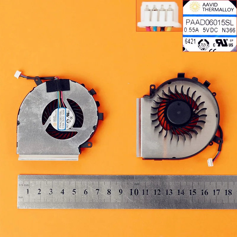 Новый охлаждающий вентилятор для ноутбука MSI GE72VR GP72VR 6RF MS-179B GE62VR GP62MVR MS-16J9 16JB(4 контакта, для процессора, оригинальный) PN:PAAD06015SL