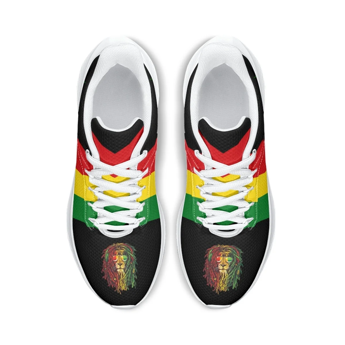 Jamaica Rastafari Flag Pattern Female Flat Shoes Comfortable Sneakers for Women Lace Up Footwear Flex Control Zapatillas Mujer
