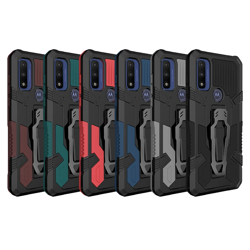 armor phone case for motorola g pure g 5g g play g styius g power g stylus back clip bracket cover for moto e7plus e6s e5 e 2020 free global shipping
