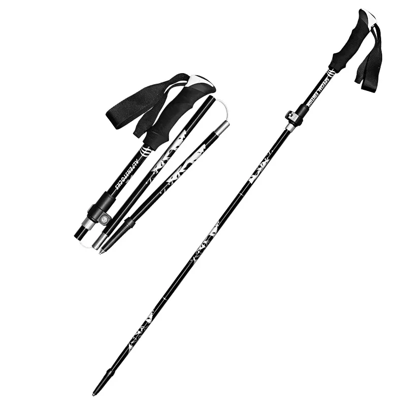 

Hot New Telescopic Walking Sticks Collapsible Cane Trusty Running Canes Folding Hiking Trekking Poles for The Elder Alpenstocks