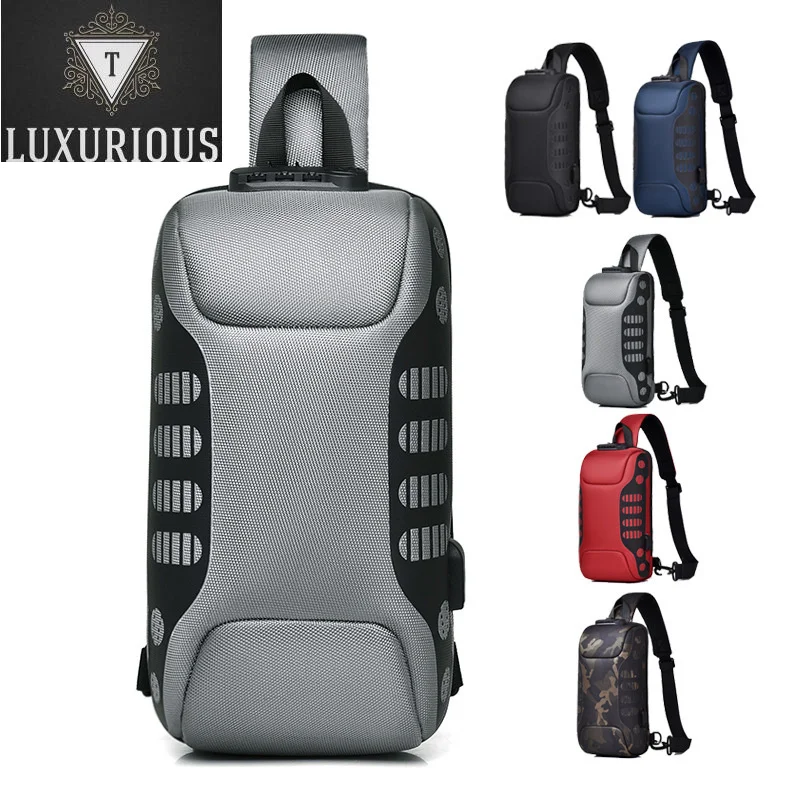 

Men Sling Backpack Cross Body Chest Pack Bag Oxford Anti-theft Short Trip Motorcycle Rider Male Messenger Side Shoulder Bags