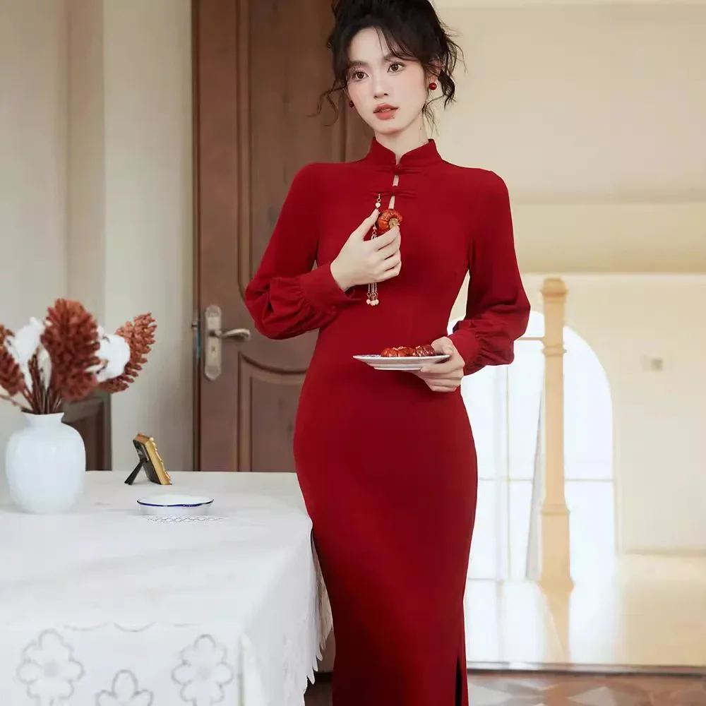 Китайское свадебное платье 2023 новый стиль утреннее осенне-зимнее подружки