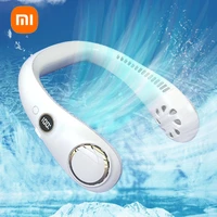 2022 new xiaomi mini neck fan portable hanging neck sports fans 4000mah usb bladeless rechargeable air conditioner cooling fan