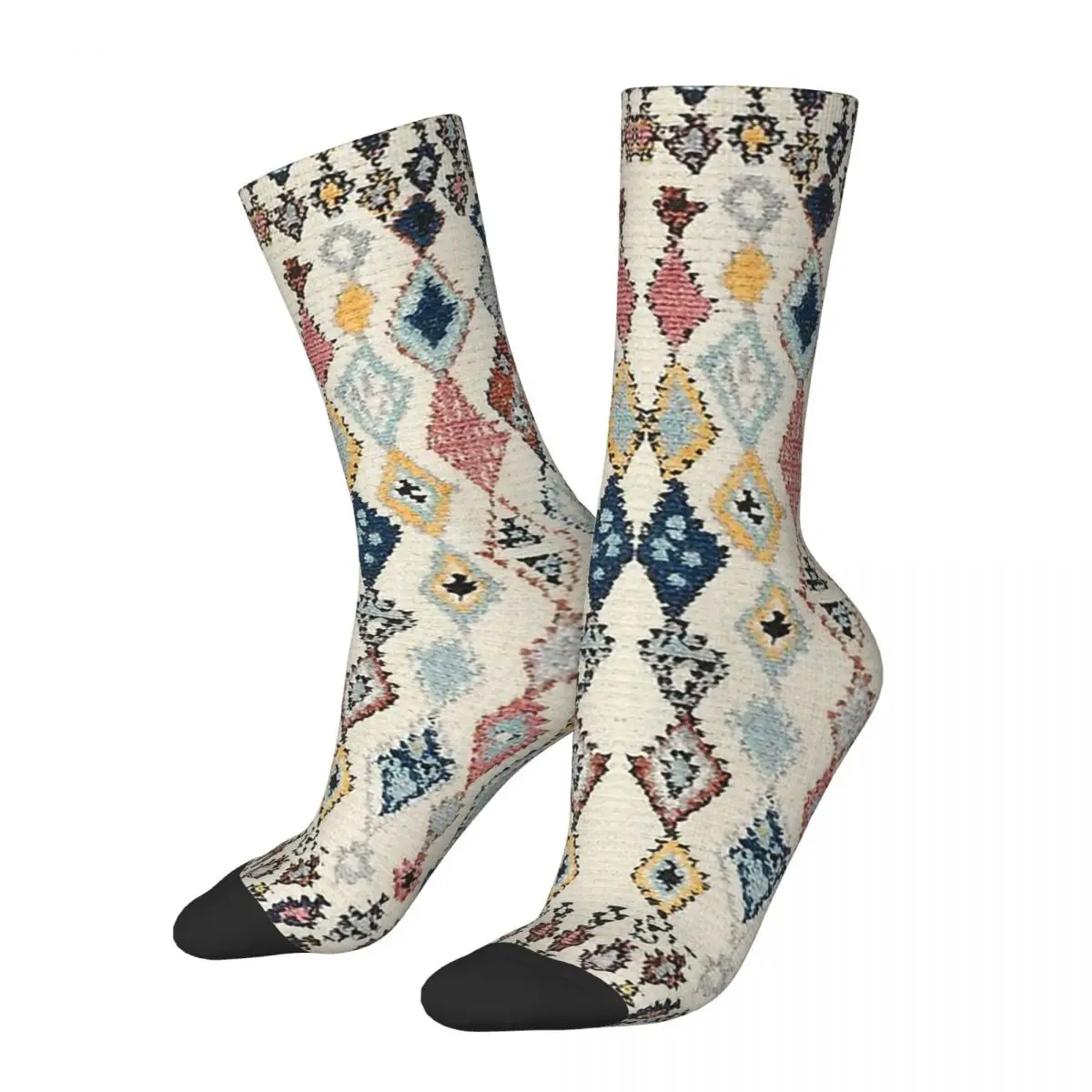 Men's Socks Vintage Moroccan Rug Vintage Harajuku Navajo Oriental Street Style Novelty Pattern Crew Crazy Sock Gift Printed