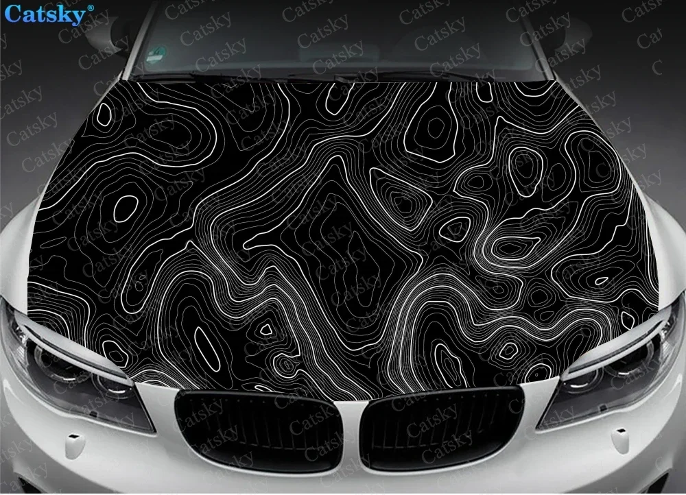 Настраиваемые топографические наклейки для автомобиля на капот двигателя