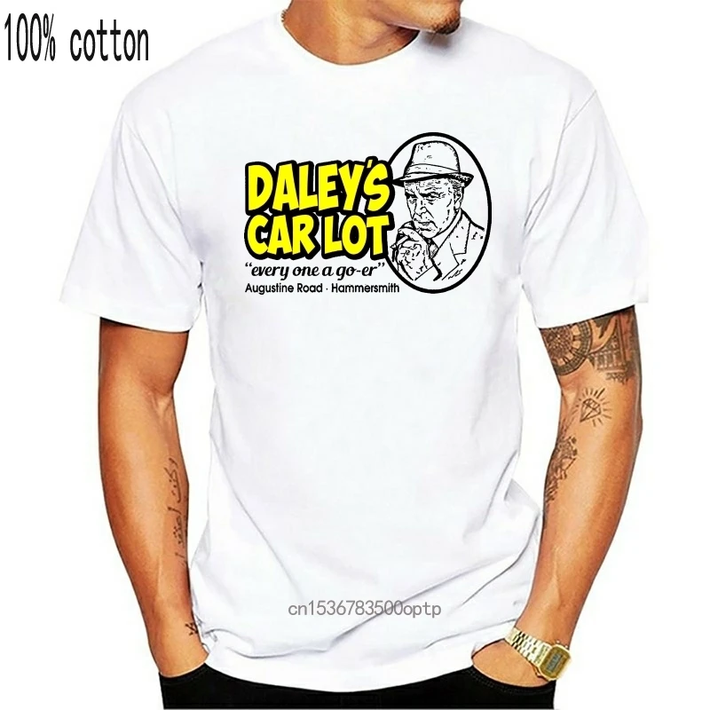 

Man Clothing Daleys Car Lot Minder Inspired Short Sleeve T Shirt - Retro 80s British TV - Mens Or Womens Men T Shirt