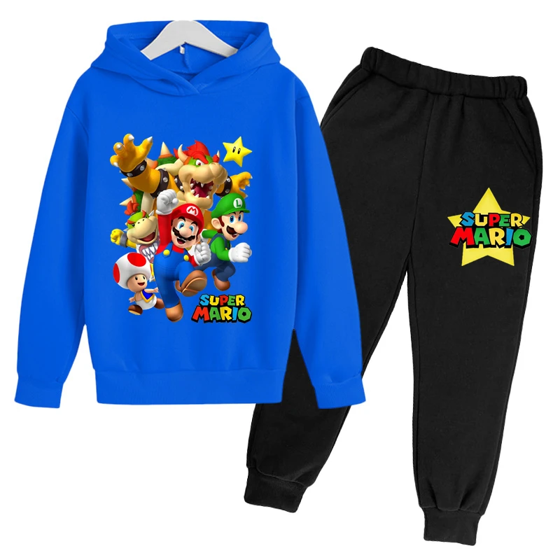 

2022 Marios-Bros Fashion Sports Hoodie Children's Jacket Boys and Girls Clothes Spring Fall Casual Hoodie + Sweatpants Ages 4-14