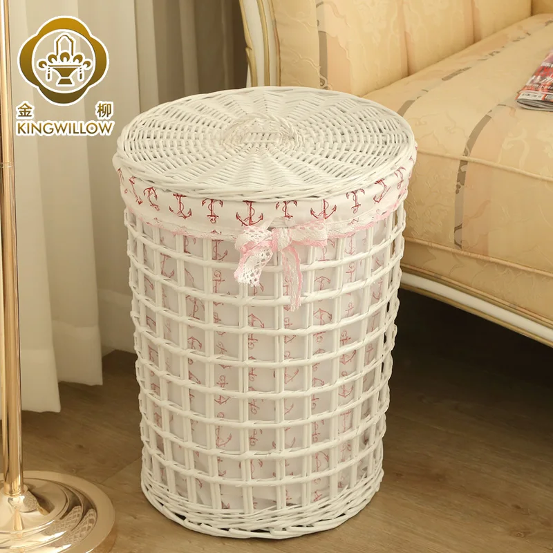 

FQ Clothes Storage Basket Woven Frame with Lid Garment Bag Lou Dolly Tub