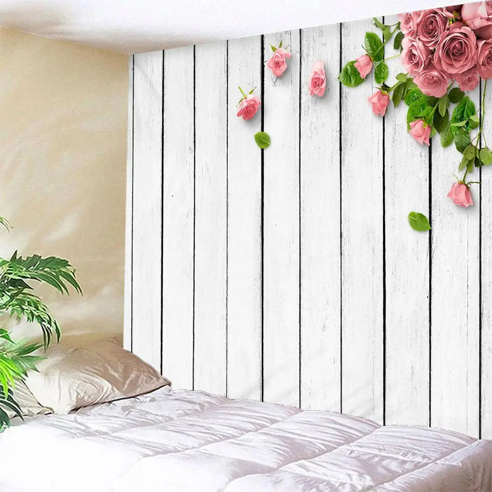 

Custom 3D Wooden Tapestry Wall Hanging for Wall Polyester Flowers Carpet Boho Bedspread Multiple sizes Home Decoration Dropship