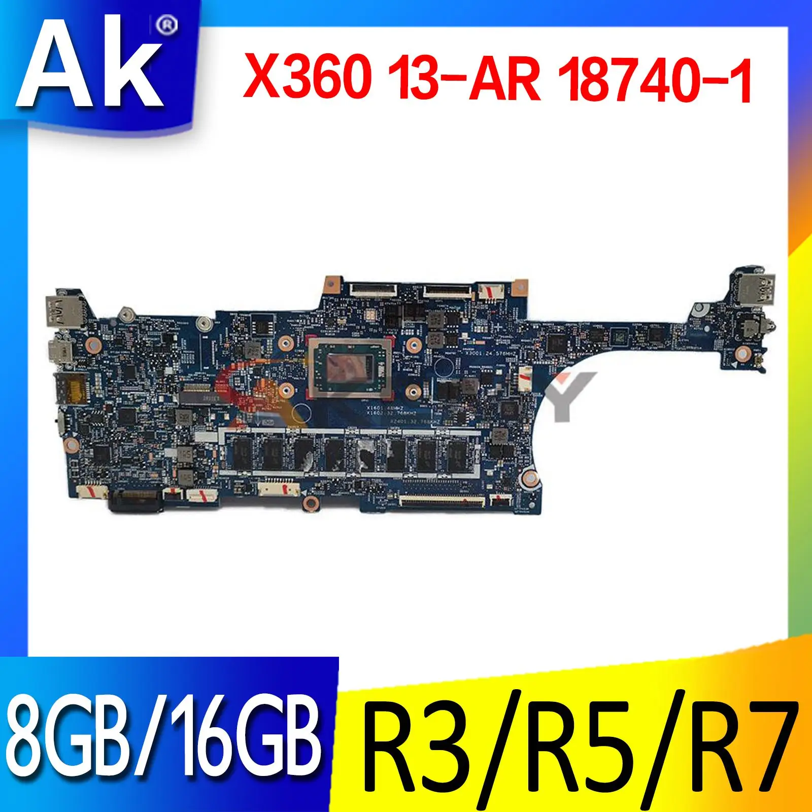 

For HP ENVY X360 13-ar laptop motherboard Mainboard with R3 R5 R7 AMD CPU 8GB 16GB RAM 18740-1 motherboard