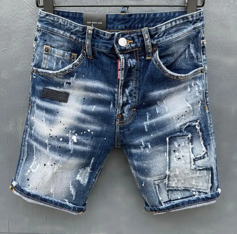 

2022 New Style DSQUARED2 Men's Punk Style Rripped Paint British Yuppie Putuo western cowboy Jeans D9126#