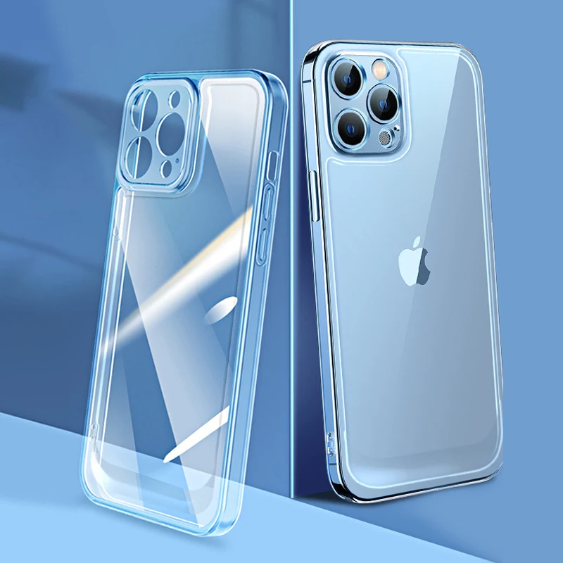 

BinBoom Clear Case For iPhone 14 13 12 11 Pro Max X XR XS Max Soft Silicone Shockproof Cover Camera Lens Protection