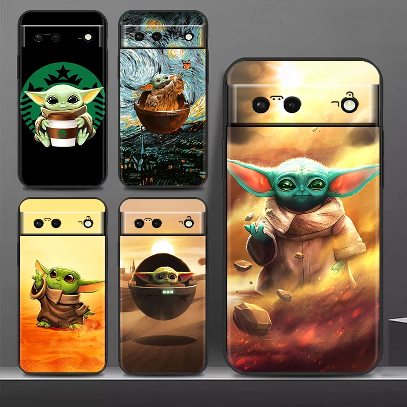 

Star Wars Cute Baby Yoda Shockproof Case for Google Pixel 7 6 Pro 6a 5 5a 4 4a XL 5G Silicone Soft Black Phone Cover