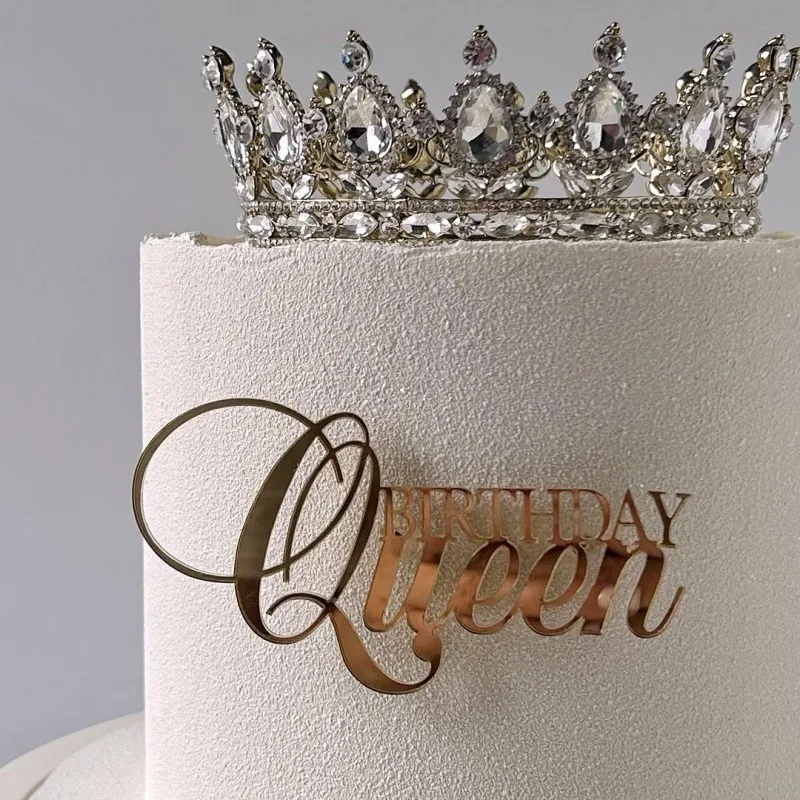 

Золотой серебряный топпер "Моя королева" MJCakedecor