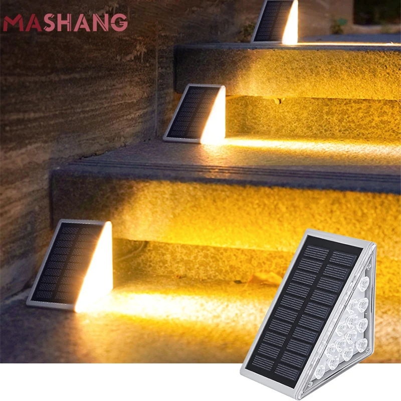 

Светодиодные шаговые лампы на солнечной батарее, уличный декоративный RGB светильник с теплым белым светом для сада, забора, лестницы, колоды, двора, патио, IP65, водонепроницаемый