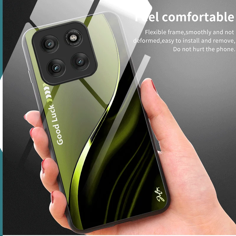 Фото Жесткий чехол из закаленного стекла для Motorola Moto Edge 60 Neo Pro Fusion, защитный чехол с градиентным цветом, задняя крышка, чехол-футляр №2