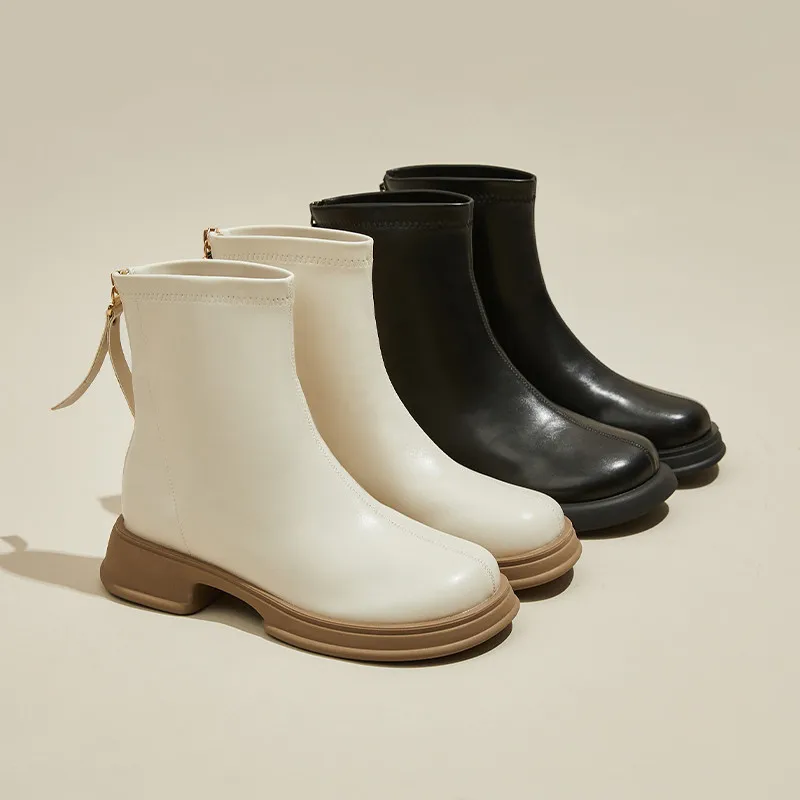 

Женские ботильоны на молнии, с круглым носком, на каблуке 4 см, Размеры 35-40