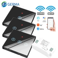 germa tuya smart life app wifi touch switch light rf 433mhz wall diy relay timer module google home alexa 110v 220v 10a