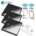 GERMA Tuya Smart Life APP WiFi сенсорный выключатель светильник RF 433 МГц настенный DIY релейный таймер модуль Google Home Alexa 110В 220В 10А