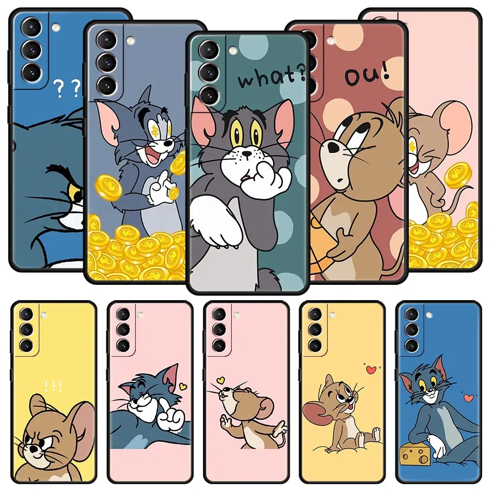 

Cat-T-Tom-And Cute-J-Jerry Phone Case For Samsung Galaxy S22 Ultra S21 S20FE S10 Lite S10e S9 S8 Plus s7 edge S30 Silicone Cover