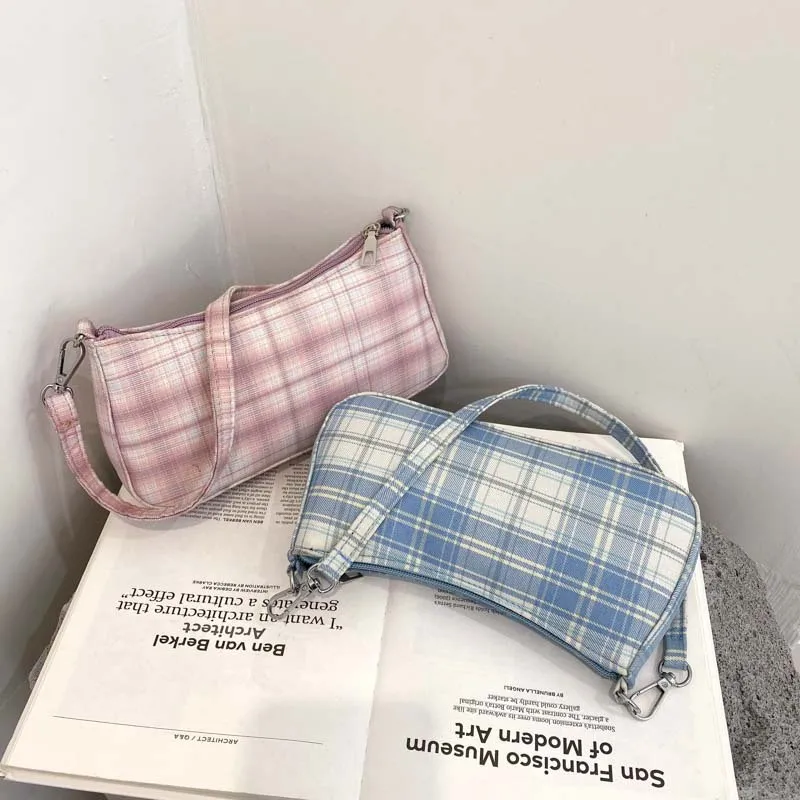 

Plaid Print Underarm Bags Fashion Cloth Ladies Handbags 2022 for Women Shoulder Bags Ladies Daily Clutch Casual Totes Pouch