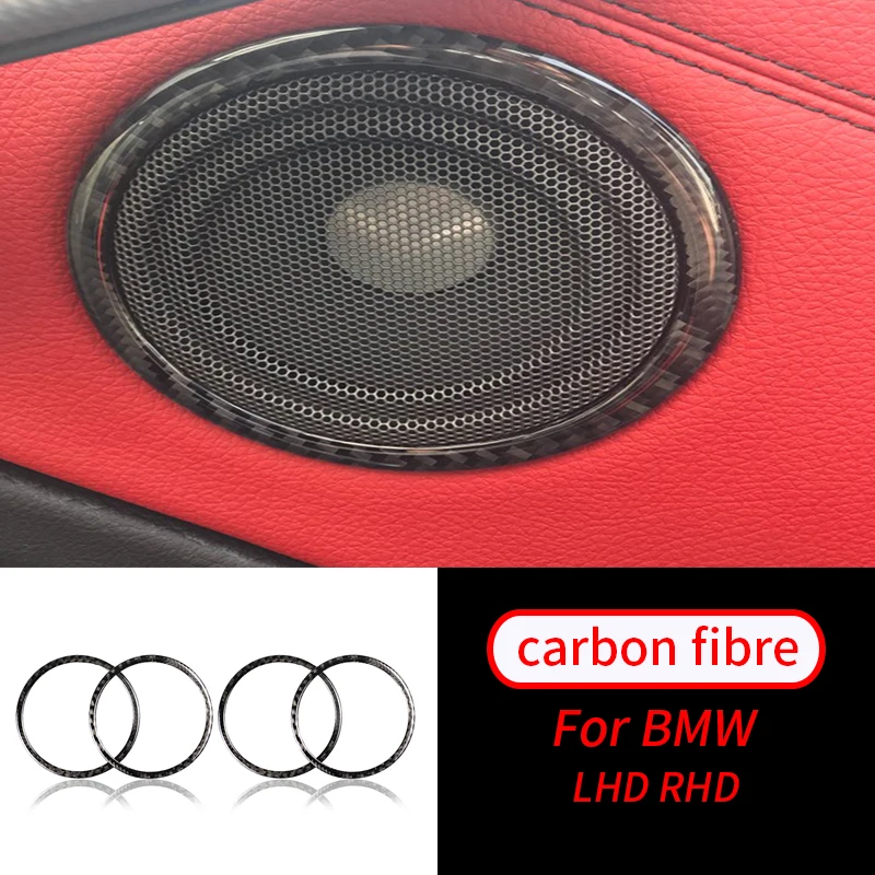

Real Carbon Fiber Car Door Stereo Speaker Ring Trim For BMW 3 4 Series 3GT F34 F30 F36 13-18