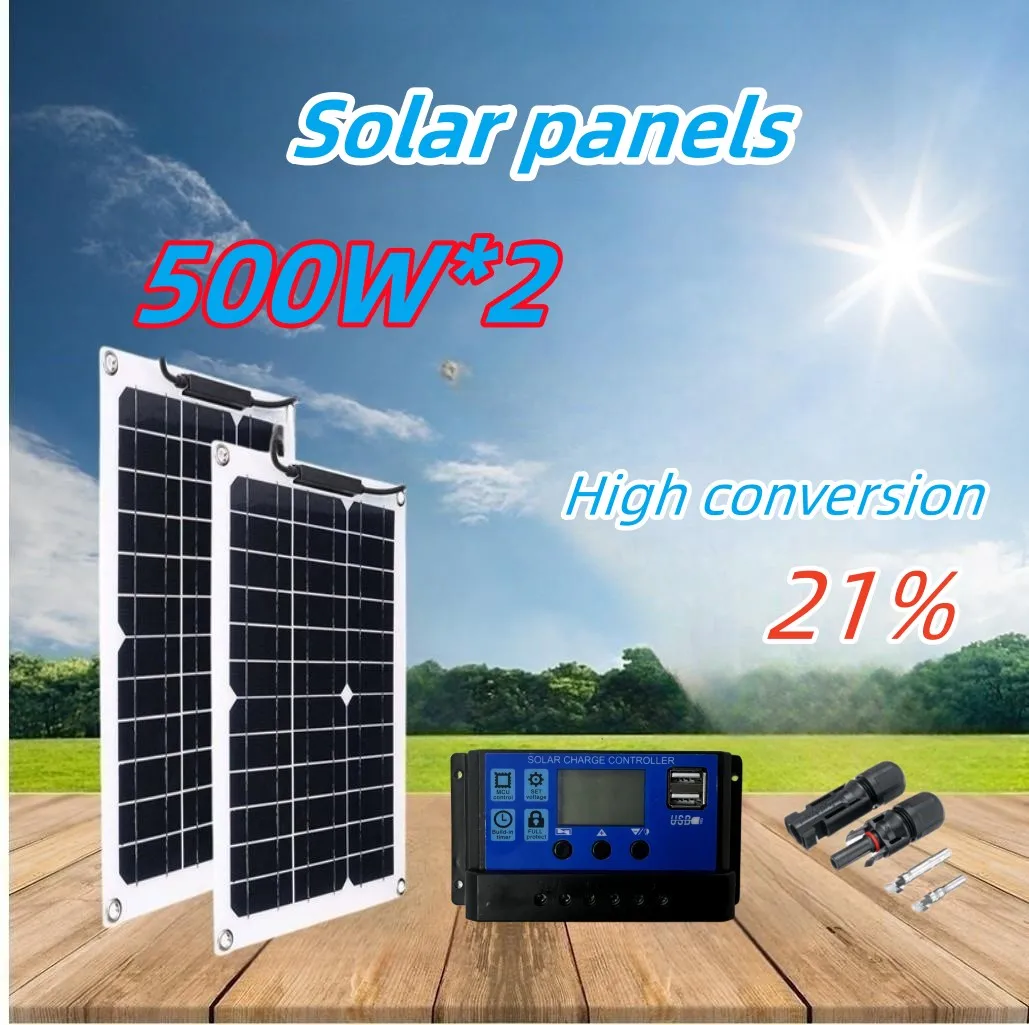 

500W Solar Panel Kit Complete 12V USB With 100A Controller Solar Cells for Car Yacht RV Boat Camp MobliePhone Battery Charger