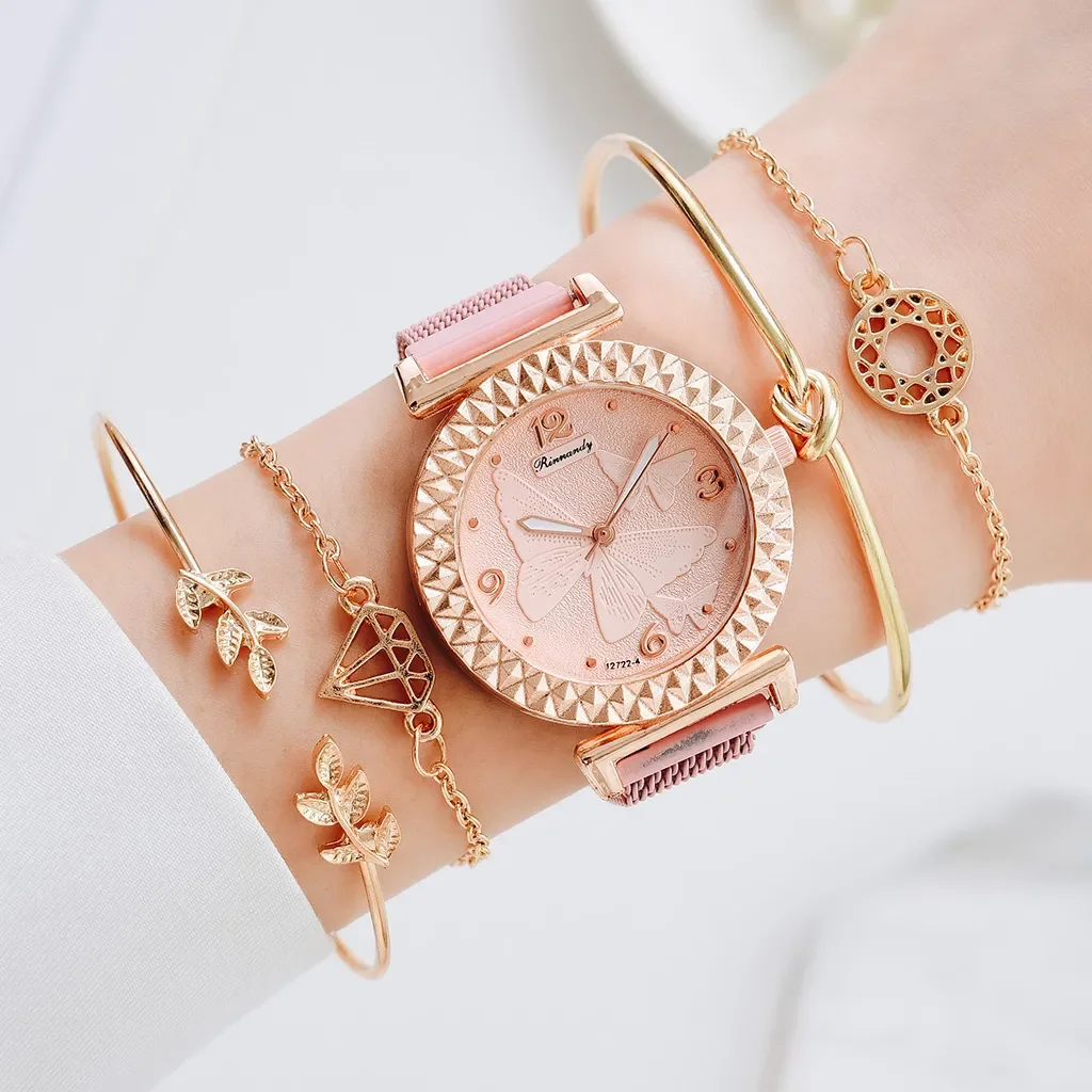 Women Watch Set Luxury Rose Gold Dress Quartz Watch Bracelet Ladies Sports Wrist Watch Clock Gift Women Relogio Feminino