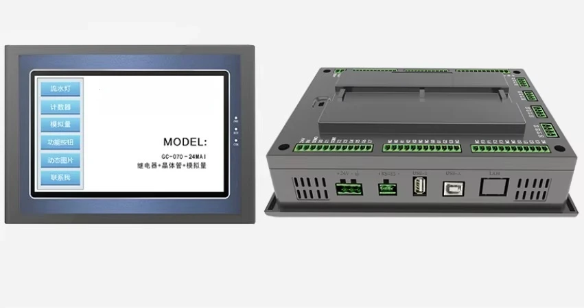 Фото 4,3-дюймовый HMI PLC контроллер «все в одном» GC-043-16M-C GC-043-16M2Al-C GC-043-16M4Al-C №3