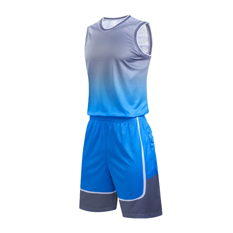 

Men Basketball Suits Custom DIY Uniforms Sports Training Jersey Basketball Sets Quick Dry Sleeveless Sport Tops + Shorts